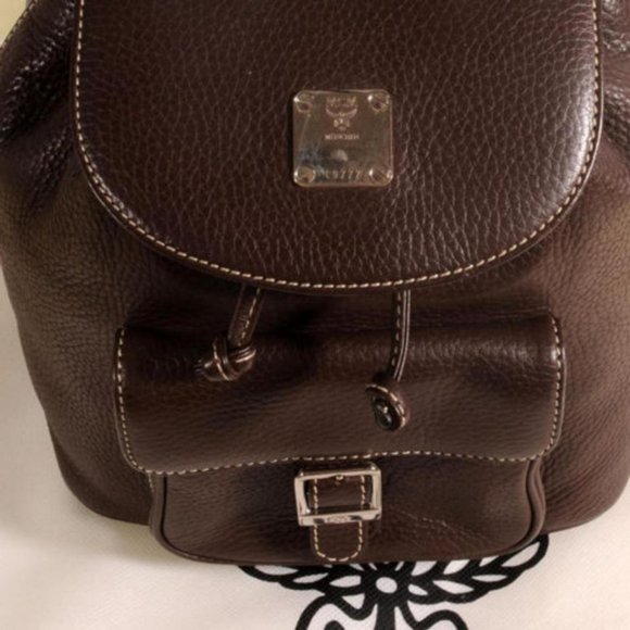 MCM Rare Chocolate Brown Leather Backpack 869707 main image 10